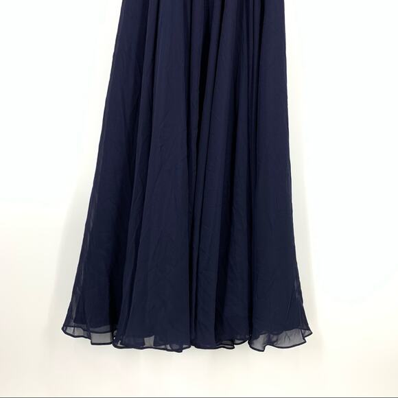 Aqua Off The Shoulder Chiffon Maxi Gown High Slit Full Skirt Size 2 NWT - Picture 7 of 12